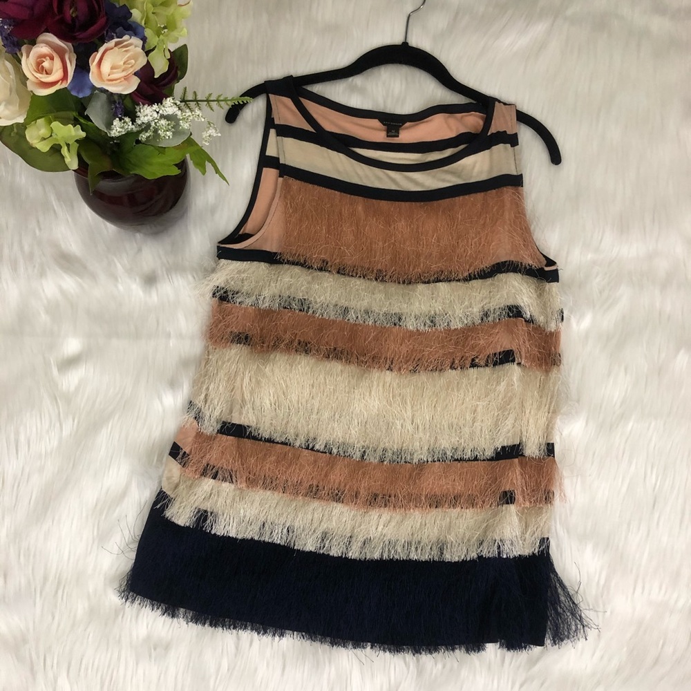Ann Taylor Ostrich Feather Top M